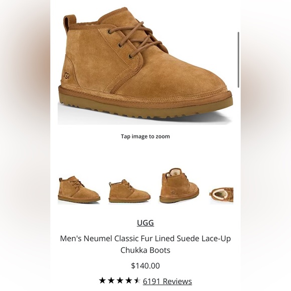 UGG Men’s Neumal Chukka Suede Lace Boots Size 10 - Picture 16 of 16